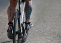 "AIX-EN-PROVENCE, FRANCE - MAY 01: A participant shows off his leg tattoo during Ironman 70.3 Aix en Provence on May 01, 2016 in Aix en Provence, France. (Photo by Charlie Crowhurst/Getty Images for Ironman) *** Local Caption ***"