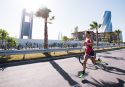 BAHRAIN, BAHRAIN - NOVEMBER 25: Holly Lawrence of Great Britain competes during the run course of IRONMAN 70.3 Middle East Championship Bahrain on November 25, 2017 in Bahrain, Bahrain. (Photo by Alex Caparros/Getty Images for IRONMAN)